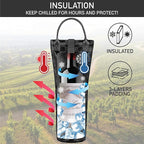 opux Wine Bag Single Bottle Carrier Tote, Insulated Travel Wine Cooler Bag - Image 2