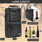 opux Wine Bag 2 Bottle Wine Tote Carrier, Insulated Wine Cooler Bag - Image 3