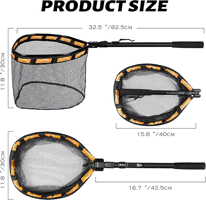 PLUSINNO Floating Fishing Net for Steelhead, Trout Fishing, Rubber Coated - Image 4