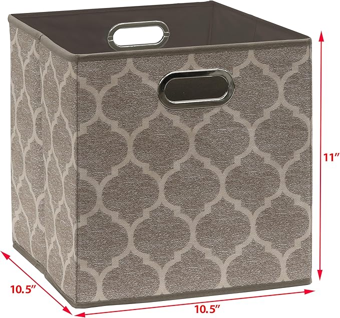 SIMPLE HOUSEWARE 11-Inch Collapsible Fabric Cube Storage Bin - Image 5