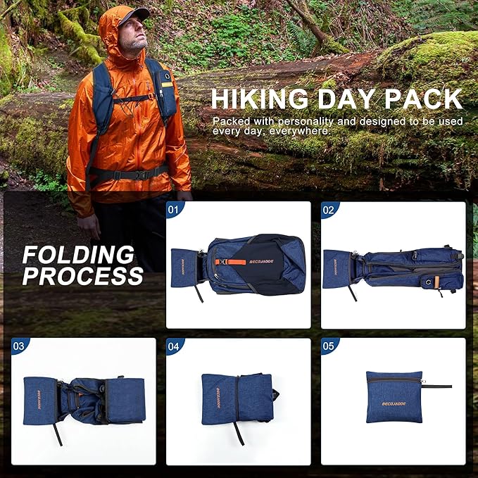 15L Small Hiking Backpack for Men Women Foldable Packable Back Pack Ultralight - Image 7