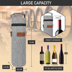 opux Wine Bag Single Bottle Carrier Tote, Insulated Wine Cooler Bag - Image 3