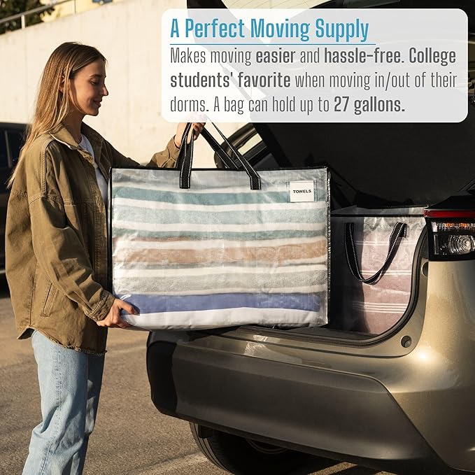 VENO 6 Pack Heavy Duty Moving Bags, Storage Bags, Packing Supplies, Top Zipper - Image 6