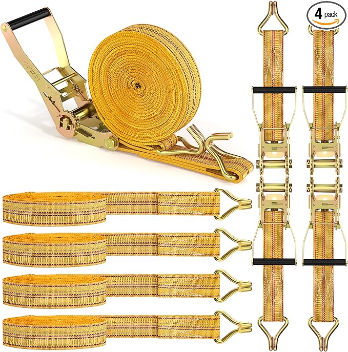 4Pack Heavy Duty Ratchet Straps, 2” 32Ft Ratchet Tie Down Strap, Tie Down by WENQUIT