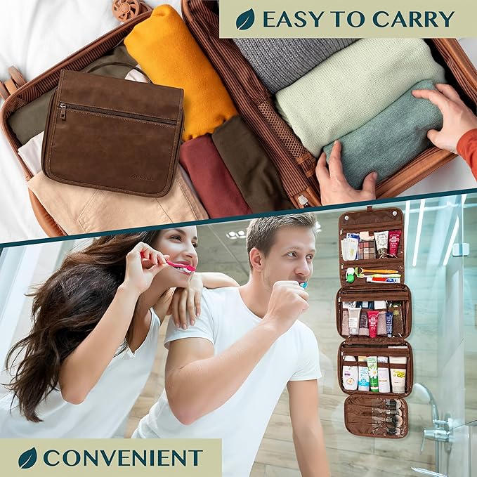 PAVILIA Hanging Toiletry Bag Women Men, Foldable Cosmetic Organizer Travel Bag - Image 7