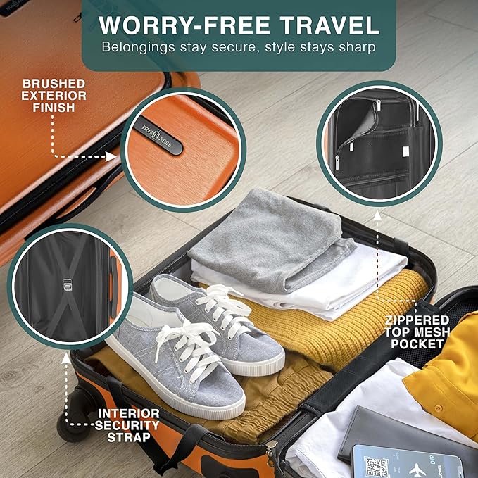 28 Inch Luggage with Spinner Wheels, Hard Shell Suitcase with TSA Locks - Image 3