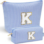 YOOLIFE Initial Makeup Bag |Teen Girl Gifts Trendy Stuff by YOOLIFE
