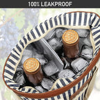 opux Two Bottle Wine Bag Carrier Tote, Insulated Leakproof 2 Bottle Wine Cooler - Image 6