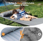 Double Hammock with Spreader Bar, Soft Pillow, Max Load 500lbs, Portable Hammock - Image 4
