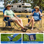 Folding Camping Chair with High Back Padded 2 Pack Oversized Portable Lawn Chairs Lightweight Sturdy Steel Foldable Outdoor Camp Chair for Adults (Grey / 2 Pack)