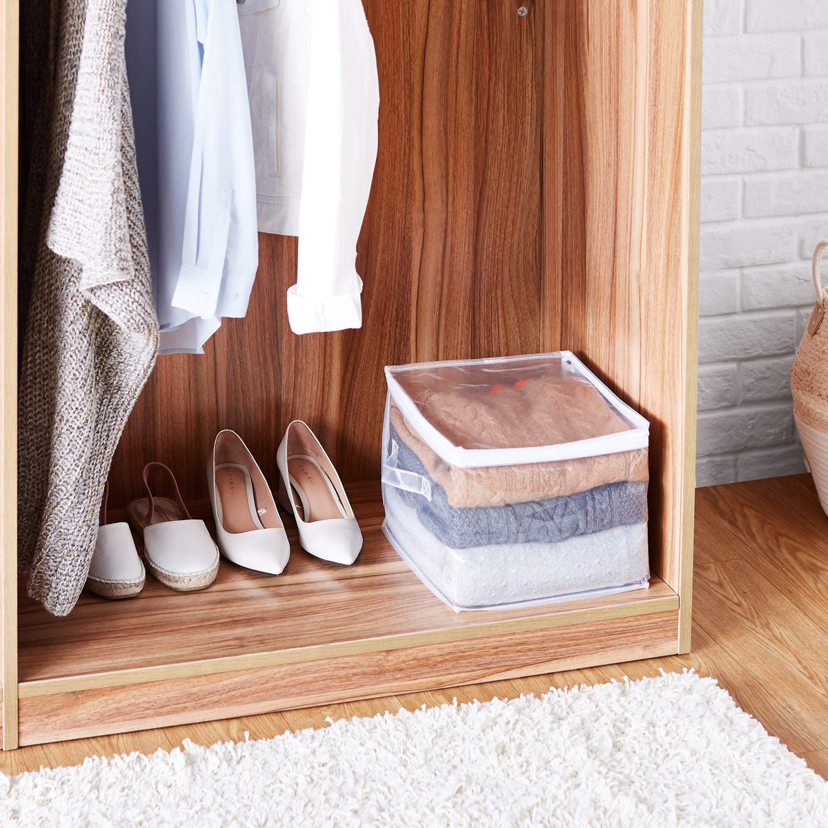Clear Zippered Storage Bags for Closet Organization (3-Pack)