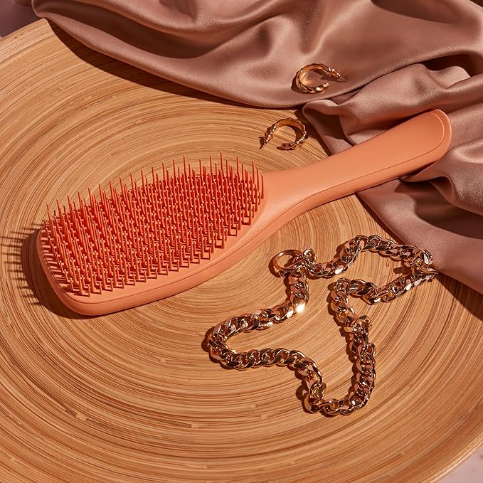 Tangle Teezer Ultimate Detangler Brush for Wet & Dry Hair, Eliminates Knots & Reduces Breakage for Straight to Wavy Hair Types, Amazon Exclusive Apricot