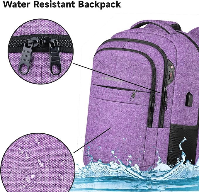 Lapsouno Extra Large Travel Backpack, Travel Laptop Backpack, TSA Friendly - Image 5