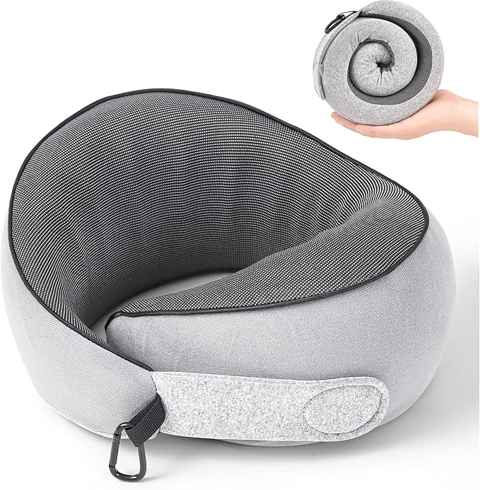 Travel Pillow, 100% Pure Memory Foam Travel Neck Pillow Airplane Neck Support by KPNEOL