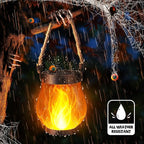 Halloween Solar Flame Lantern Hanging Outdoor Waterproof Purple - Image 7