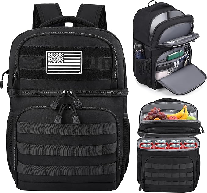 MOZETO Lunch Backpack for Men, Tactical Inspired Double Deck Cooler Backpack by MOZETO