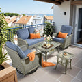 HOOOWOOO Patio Furniture Set, 5 Pieces Outdoor Conversation Set, All Weather by DesignforBetterLife