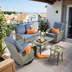 HOOOWOOO Patio Furniture Set, 5 Pieces Outdoor Conversation Set, All Weather by DesignforBetterLife