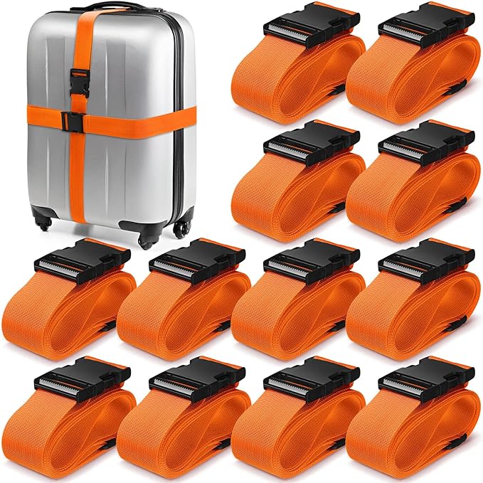 Eccliy 12 Pack Luggage Straps Suitcase Belts Wide Adjustable Packing Straps by Eccliy