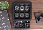 ROTHWELL Gift Box with 6 Slots Leather Watch Box and 2 Watches Travel Case - Image 4