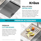 KRAUS Kitchen Sink Bellucci 32” Undermount Workstation Granite, Metallic White - Image 9