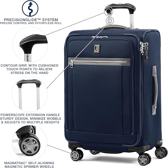 Travelpro Platinum Elite Softside Expandable Checked Luggage, 8 Wheel Spinner - Image 2