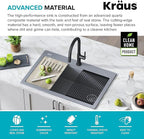 KRAUS Bellucci Workstation 33 in. Drop In Single Bowl Granite Kitchen Sink in - Image 7