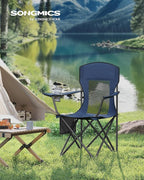 SONGMICS Breathable Camping Chairs, Foldable Outdoor Chairs Set of 2, High Back - Image 2