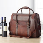 Wine Enthusiast 6-Bottle Leather Wine Tote Bag | Handcrafted Leather Wine - Image 5