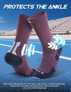 Men's Compression Running Socks: Coolmax Athletic Crew Socks Moisture Wicking - Image 4