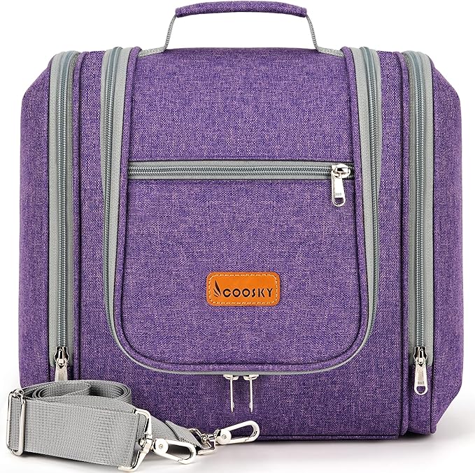 Extra Large Toiletry Bag for Women and Men, 6 Organizer Compartments, Holds by COOSKY