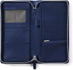 Leatherology Navy Blue Travel Zip Organizer Wallet, Passport Holder, RFID - Image 2