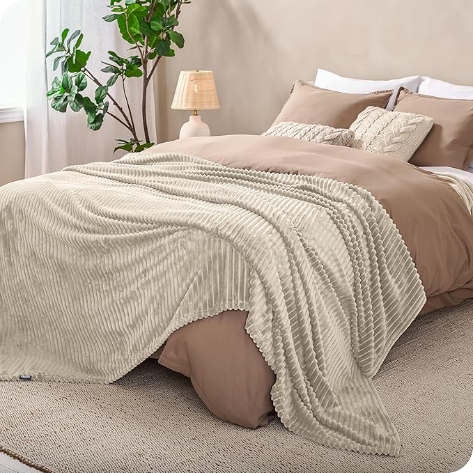Bare Home Textured Fleece Blanket - Image 2
