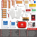 Mini First Aid Kit, 100 Pieces Water-Resistant Hard Shell Small Case - Image 4
