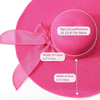 DRESHOW Beach Hats for Women Big Straw Wide Brim Summer Hat Floppy Foldable - Image 5