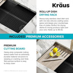 KRAUS Bellucci 32” in. Undermount Workstation Granite Kitchen Sink in Metallic - Image 9