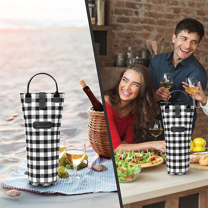 OPUX Wine Bag Single Bottle Carrier Tote, Insulated Travel Wine Cooler Bag - Image 7