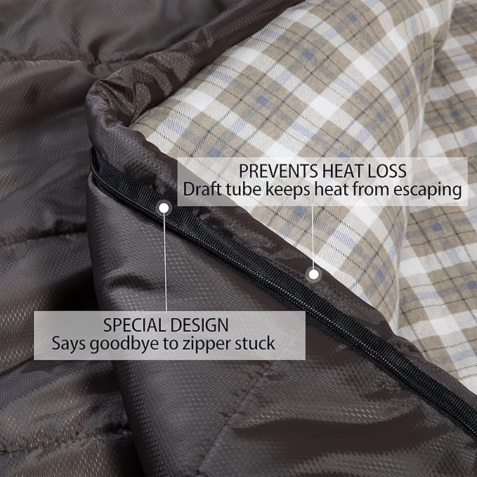 0 Degree Sleeping Bag 100% Cotton Flannel XXL - Image 4