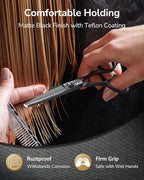 ULG Texturizing Shears – Professional Stainless Steel, Ergonomic Offset Handles, Teflon Coated, Deer Tooth Blades for Precise Thinning and Layering, Ideal for Stylists and Barbers