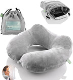 Inflatable Travel Neck Pillow: Extra-Soft, Cushion. by Outdoorwares+Hut