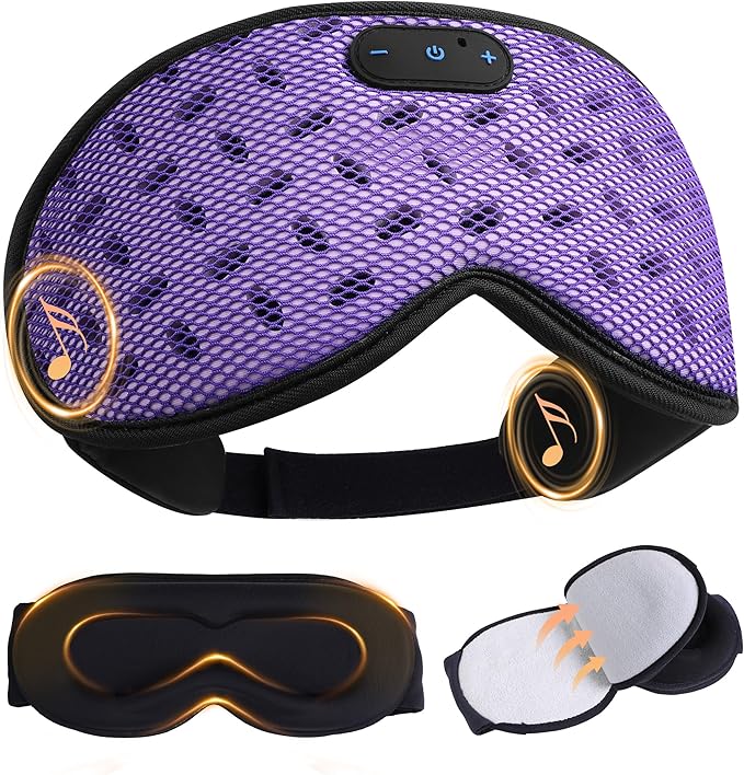 Sleep Mask Headphones with Bluetooth 5.4, LC-dolida Wireless Music Eye Mask by LC-dolida