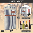 opux 2 Bottle Wine Carrier Tote, Insulated Leakproof Wine Cooler Bag, Wine - Image 3