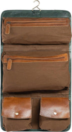 KomalC Premium Buffalo Leather Hanging Toiletry Bag Travel Dopp Kit - Image 2