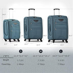 Merax Softside Luggage Set Softshell Lightweight 3 Piece Spinner Suitcase 22" - Image 7