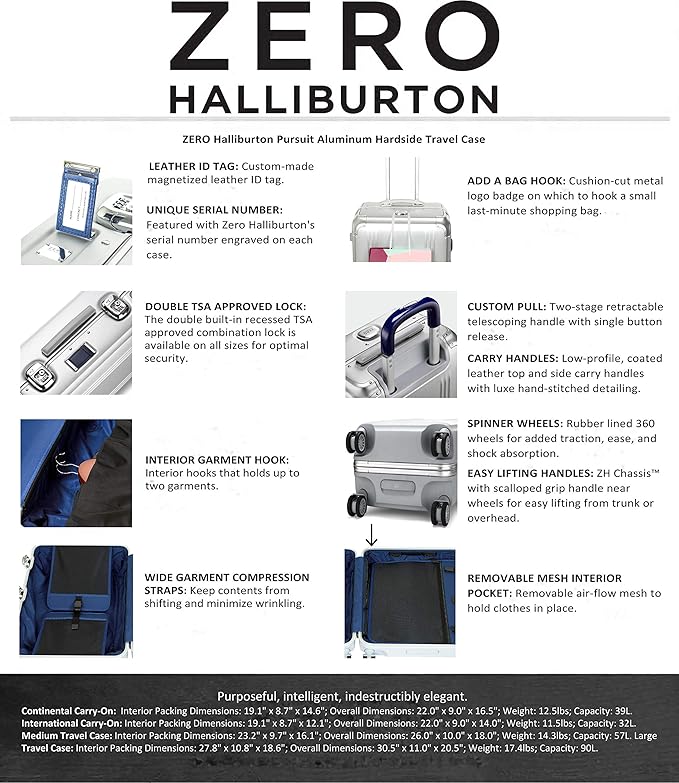 ZERO Halliburton Pursuit Aluminum Hardside Travel Case - Image 2