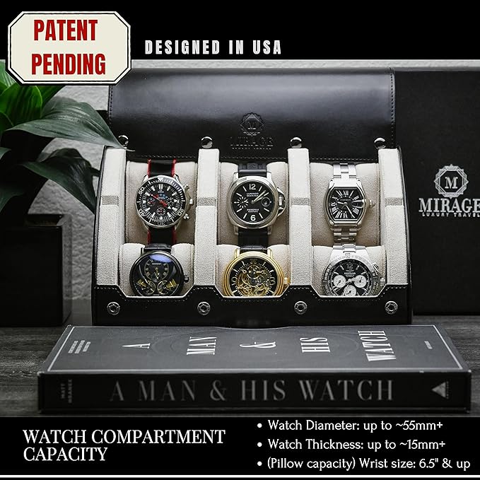 M Mirage Luxury Travel 6 watch display case organizer - Image 2