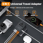 TESSAN Universal Travel Adapter, GaN 65W International Power Adapter - Image 4