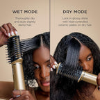 Shark Glam Ceramic & Powerful Air Styling & Drying System, with Silki Straightener & Shark Glossi Air Glosser, for Drying, Curling, Straightening & Glossing, Gold, HD6051S (Straight & Wavy Hair)