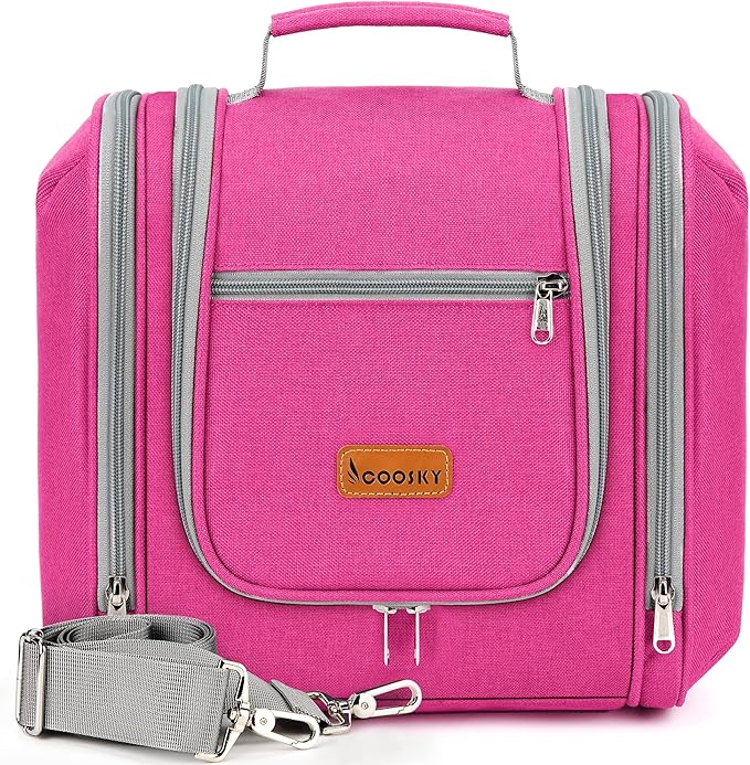 Extra Large Toiletry Bag for Women and Men, 6 Organizer Compartments, Holds by COOSKY