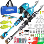ODDSPRO Kids Fishing Pole Pink, Portable Telescopic Fishing Rod and Reel Combo by ODDSPRO